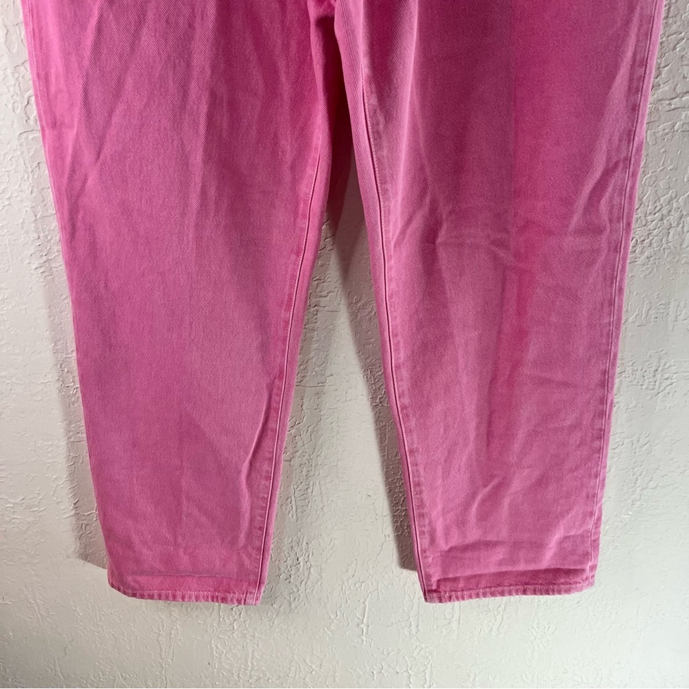 Madewell Baggy Straight Jeans: Garment Dyed Edition in Retro Pink - Picture 4 of 14